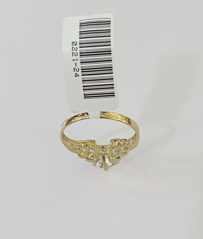 Real 10k Yellow Gold Round Stone Ring Wedding Engagement Size 7 WomensRing Gold and Diamond Rings