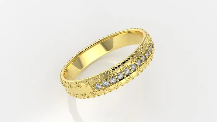 Rings 14K Marriage Band Ring with 12 Diamonds Jcm 21 jewelry