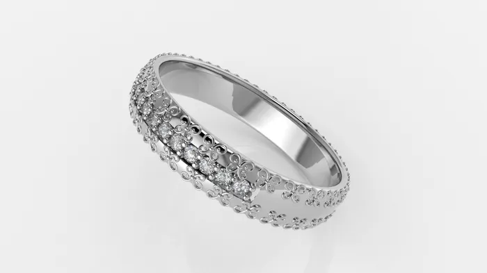 Rings 14K Marriage Band Ring with 12 Diamonds Jcm 21 jewelry