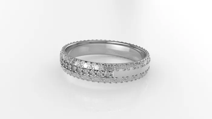 Rings 14K Marriage Band Ring with 12 Diamonds Jcm 21 jewelry