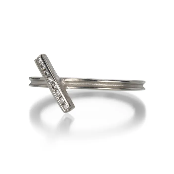 Rings Barbara Heinrich Diagonal Bar Diamond Ring