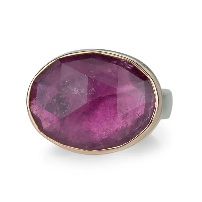 Rings Oval Rose Cut Pink Tourmaline Ring Jamie Joseph