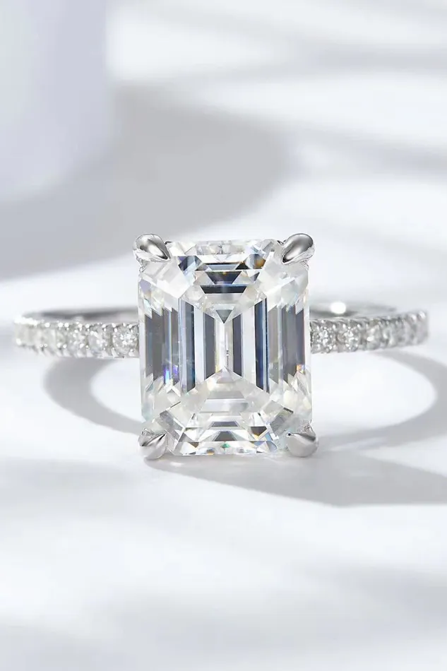 Rings Trendsi 5 Carat Moissanite Side Stone Ring