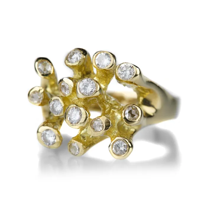 Sea Anemone Rose Cut Diamond Ring Kimberlin Brown Rings