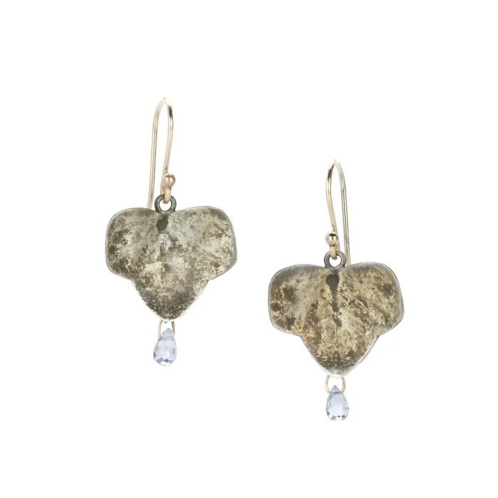 Small Ivy Leaf Earrings with Sapphire Drops Gabriella Kiss Earrings
