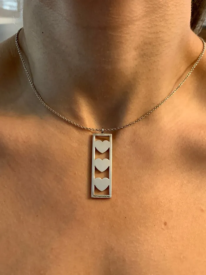 Tiffany Sterling Silver 3 Heart Pendant Necklace Tiffany Necklaces Tiffany Sterling Silver 3 Heart Pendant Necklace Tiffany Necklaces