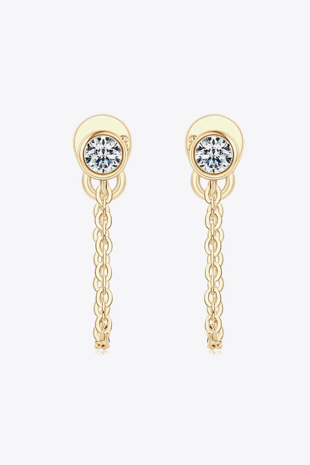 Trendsi Earrings Inlaid Moissanite Chain Earrings
