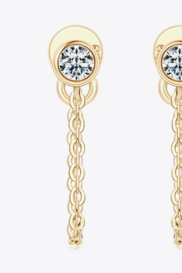 Trendsi Earrings Inlaid Moissanite Chain Earrings