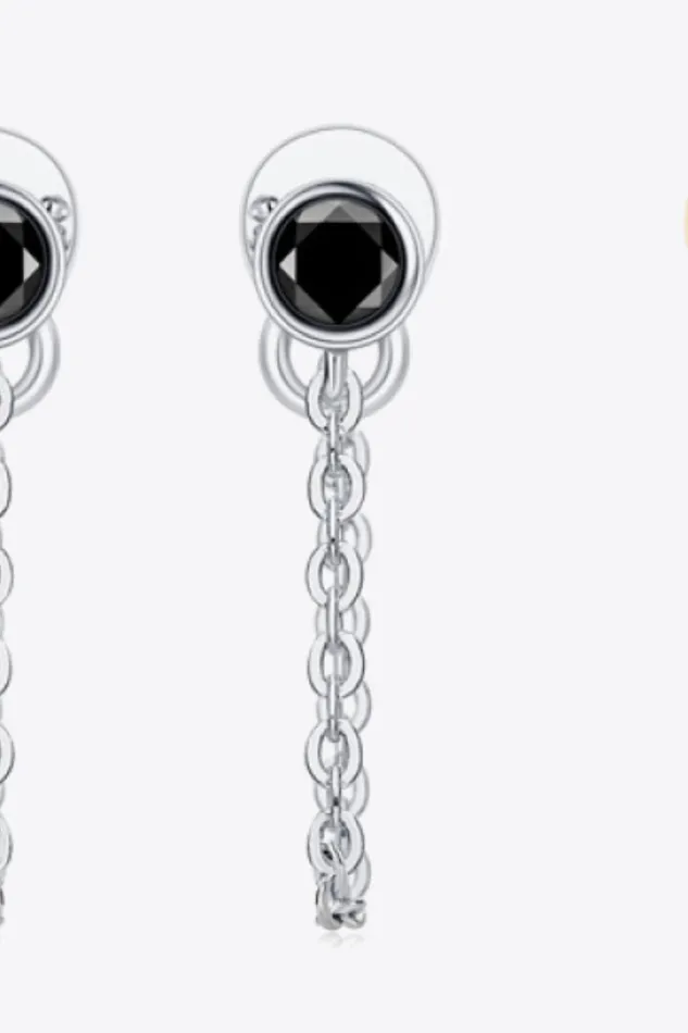Trendsi Earrings Inlaid Moissanite Chain Earrings
