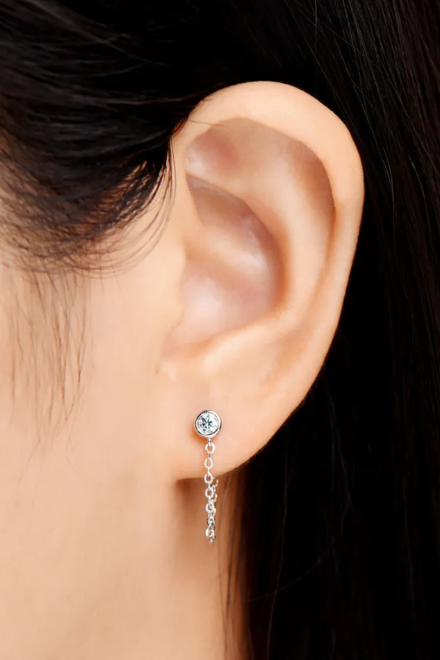Trendsi Earrings Inlaid Moissanite Chain Earrings