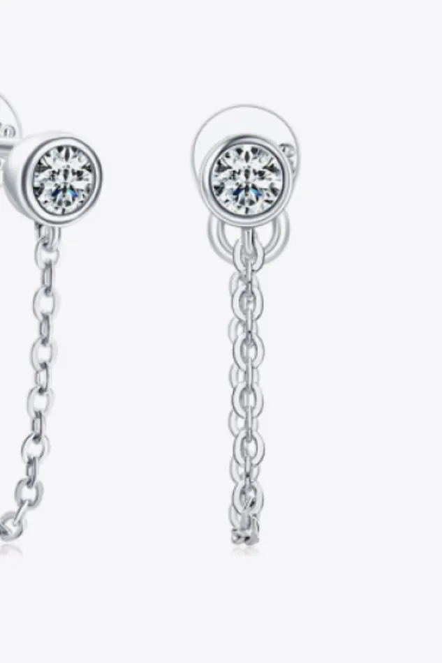Trendsi Earrings Inlaid Moissanite Chain Earrings