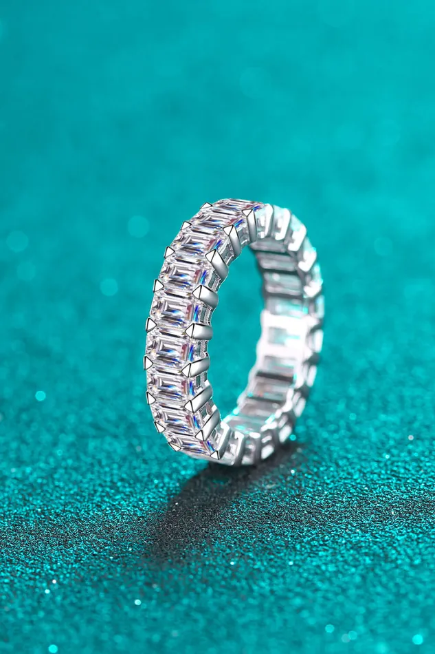 Trendsi Rings 105 Carat Moissanite RhodiumPlated Ring