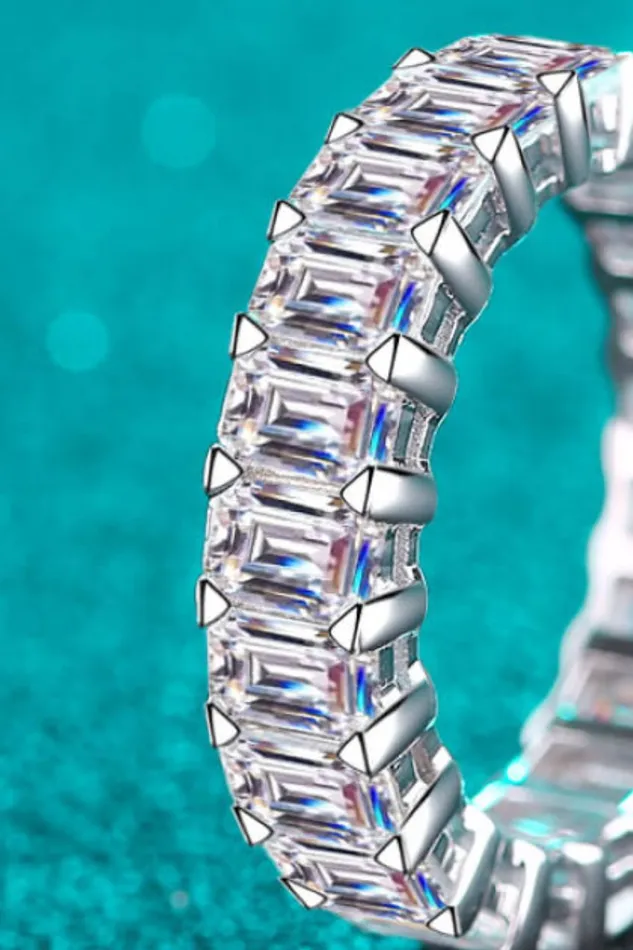 Trendsi Rings 105 Carat Moissanite RhodiumPlated Ring