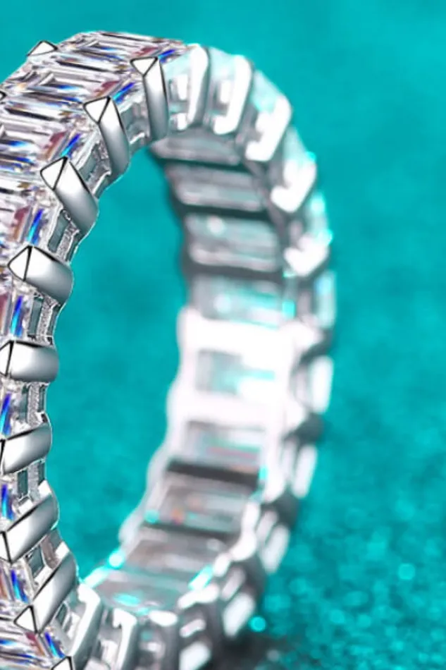 Trendsi Rings 105 Carat Moissanite RhodiumPlated Ring