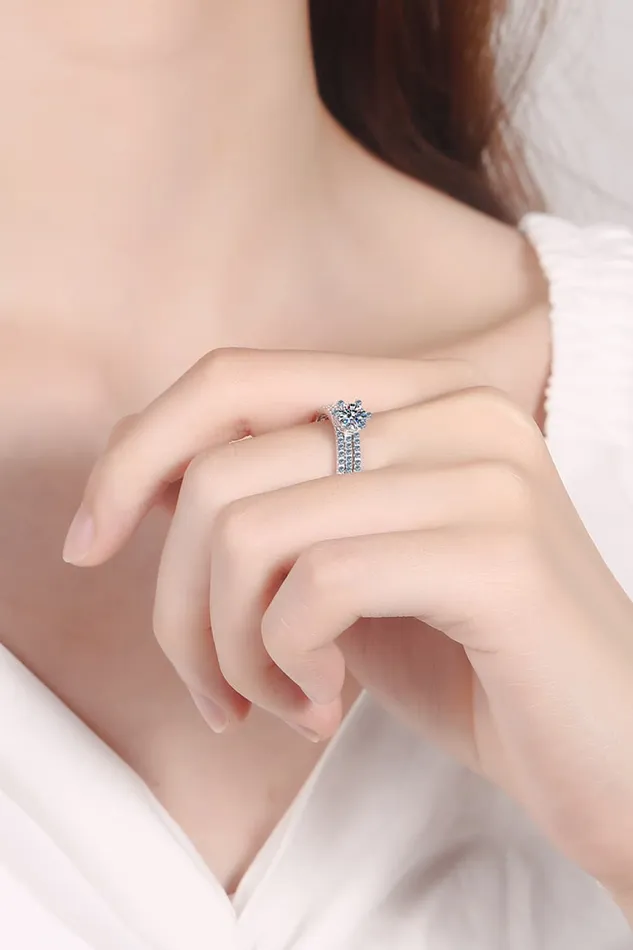 Trendsi Rings Moissanite 925 Sterling Silver Ring Set