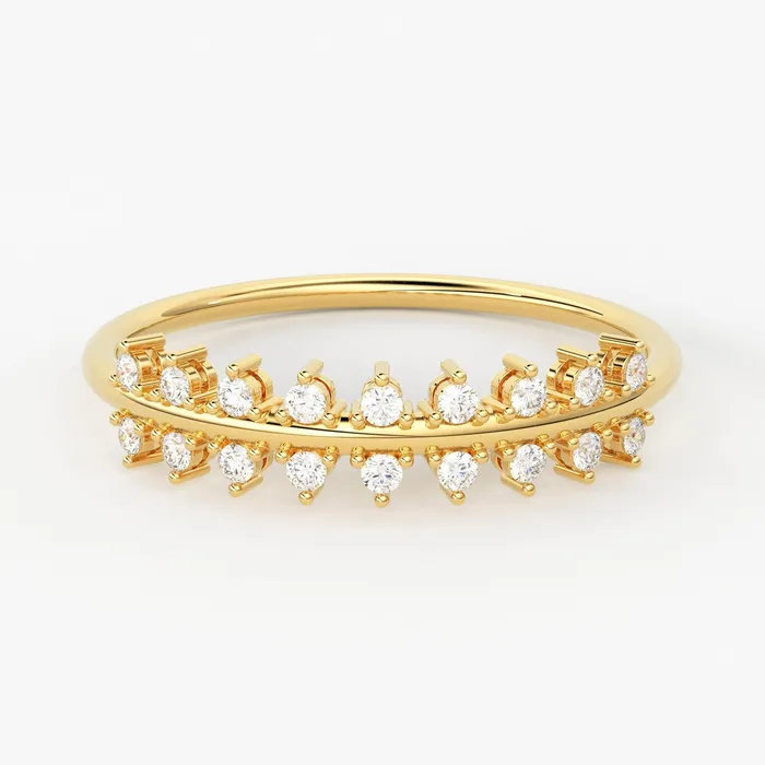 Womens Diamond Wedding Band in 14k Gold Double Row Prong Setting Diamond Wedding Band Unique Anniversary Ring Jalvi Co Rings Womens Diamond Wedding Band in 14k Gold Double Row Prong Setting Diamond Wedding Band Unique Anniversary Ring Jalvi Co Rings