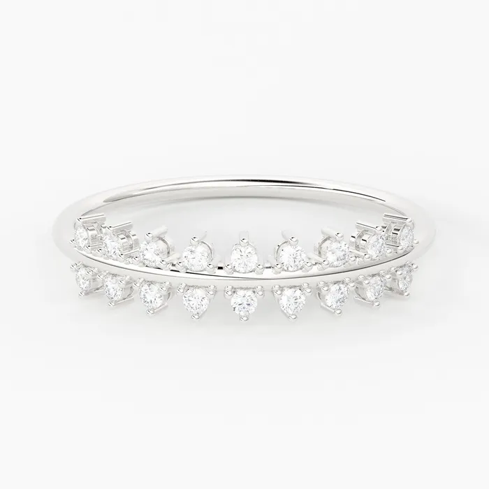 Womens Diamond Wedding Band in 14k Gold Double Row Prong Setting Diamond Wedding Band Unique Anniversary Ring Jalvi Co Rings Womens Diamond Wedding Band in 14k Gold Double Row Prong Setting Diamond Wedding Band Unique Anniversary Ring Jalvi Co Rings