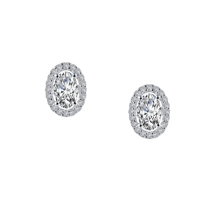 126 CTW Oval Halo Stud Earrings Lafonn Earrings