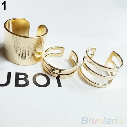 3Pcs Above The Knuckle Open Ring for Women sparklingselections Rings