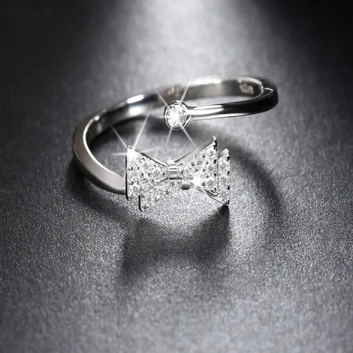 Adjustable size with Crystal Bow Party Ring sparklingselections Rings Adjustable size with Crystal Bow Party Ring sparklingselections Rings