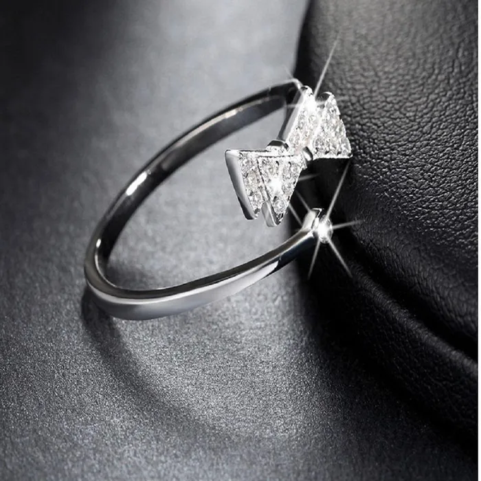 Adjustable size with Crystal Bow Party Ring sparklingselections Rings Adjustable size with Crystal Bow Party Ring sparklingselections Rings