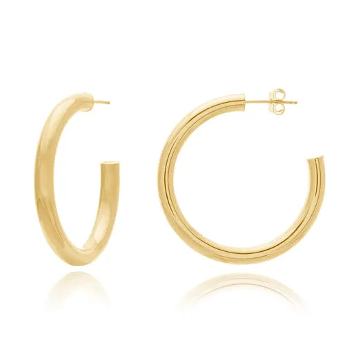 Alev Collection PreStyled Sets Thin Gold Tube Hoops