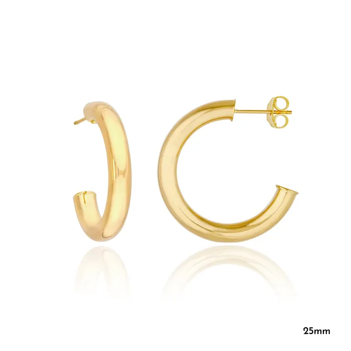 Alev Collection PreStyled Sets Thin Gold Tube Hoops