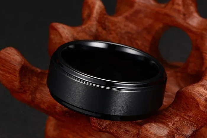 Black Pure Tungsten Carbide WeddingEngagement Ring for Men sparklingselections Rings Black Pure Tungsten Carbide WeddingEngagement Ring for Men sparklingselections Rings