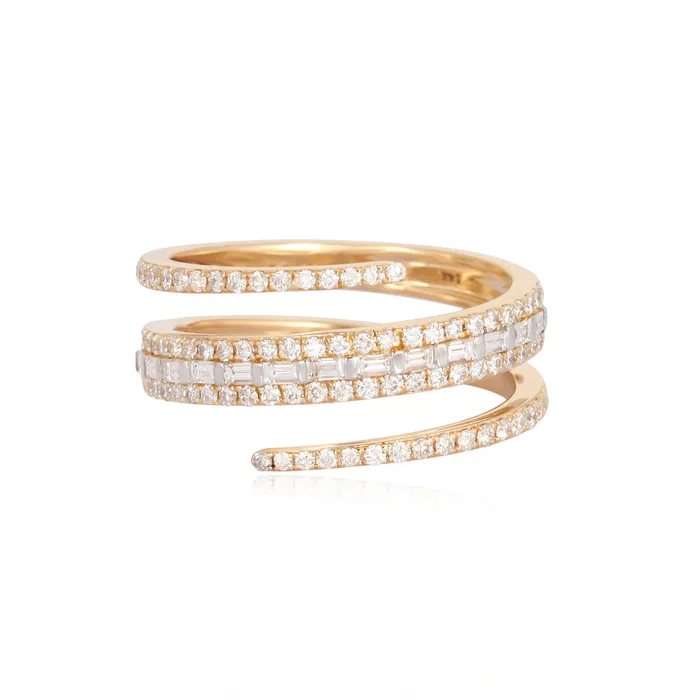Diamond and Baguette Wrap Ring Alev Collection Rings