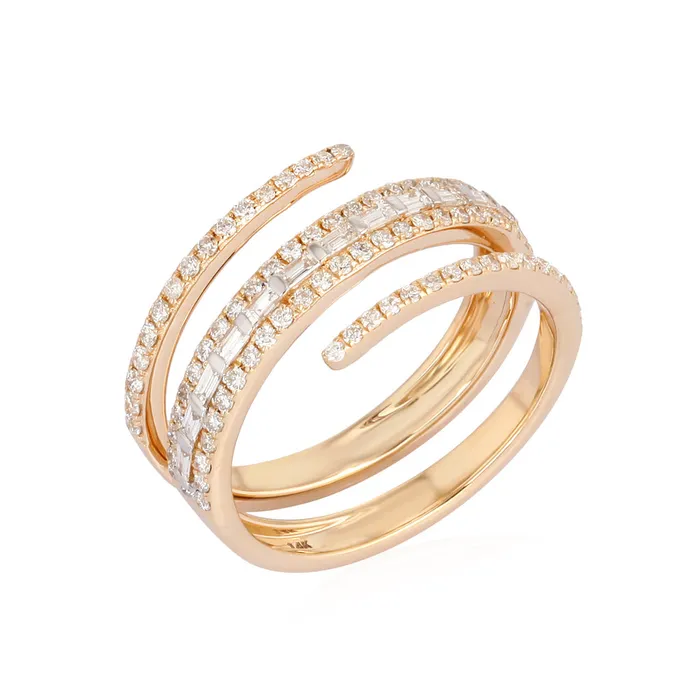 Diamond and Baguette Wrap Ring Alev Collection Rings