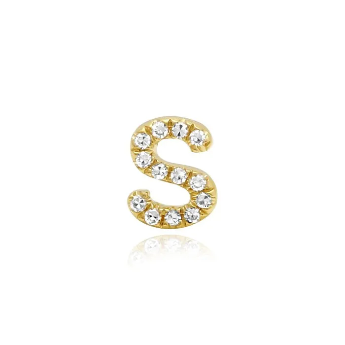 Earrings Alev Collection Initial Pave Stud