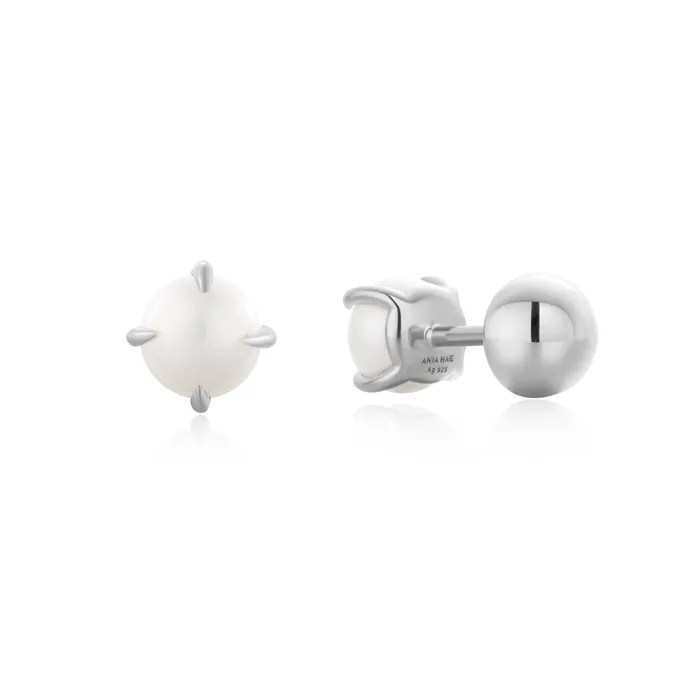Earrings Ania Haie Modern Muse Gold Pearl Barbell Earrings