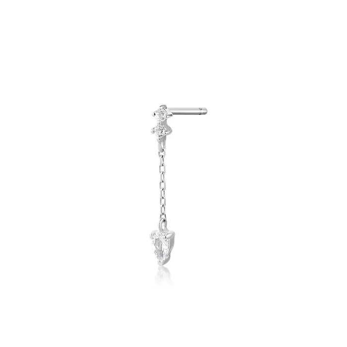 Earrings DEWDROP Pear and Round White Sapphire Drop Stud Earring Aurelie Gi