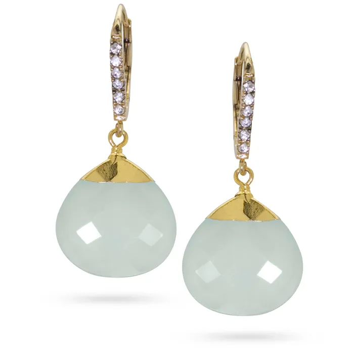 Earrings Elisa Ilana Ocean Chalcedony Drop Earrings