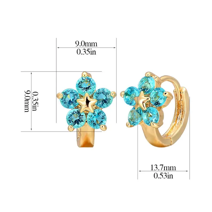 Earrings Round Blue Crystals Flower Hoop Earrings For Women sparklingselections Earrings Round Blue Crystals Flower Hoop Earrings For Women sparklingselections