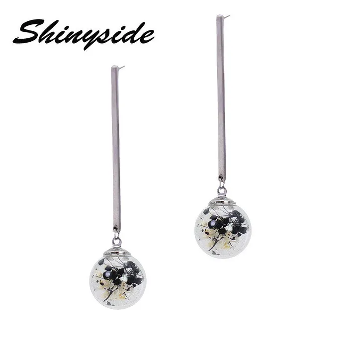 Earrings sparklingselections Handmade Glass Black Flower Earrings for Women Earrings sparklingselections Handmade Glass Black Flower Earrings for Women