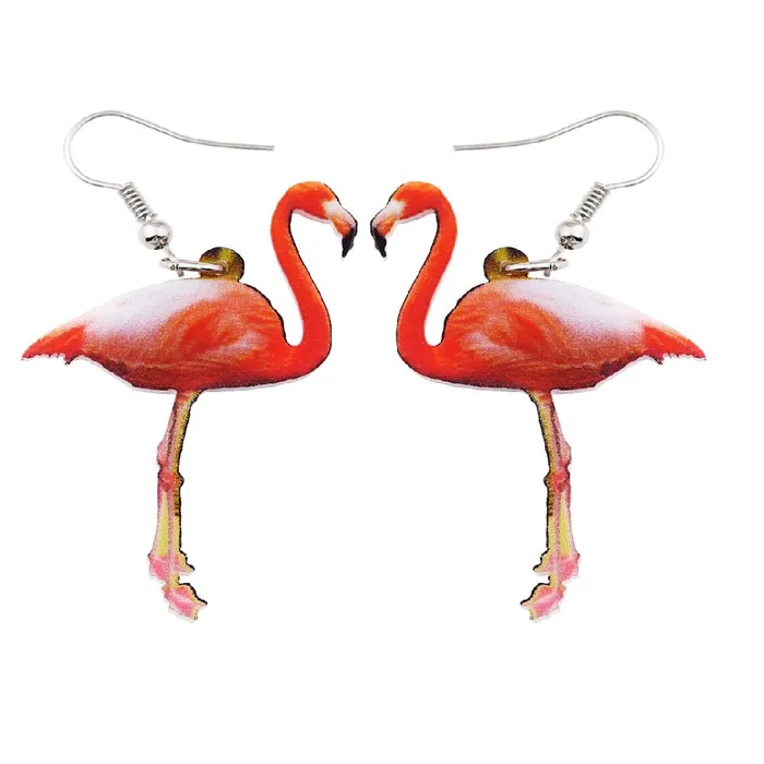 Earrings sparklingselections New Stylish Flamingo Pattern Dangle Drop Long Earrings Earrings sparklingselections New Stylish Flamingo Pattern Dangle Drop Long Earrings
