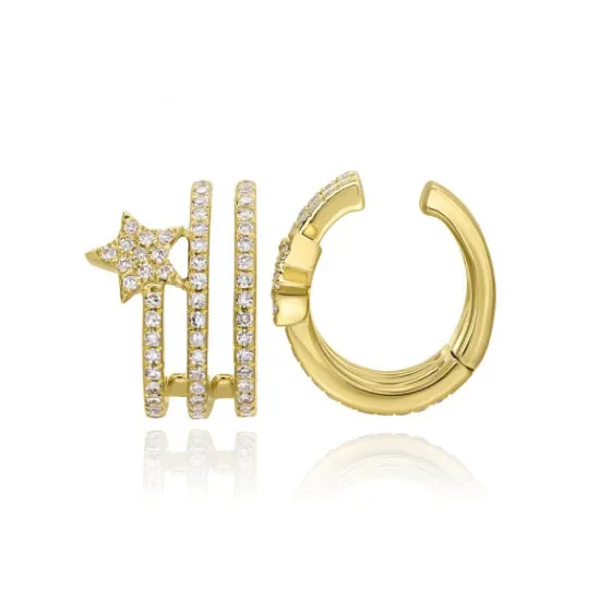 Earrings Star Diamond Ear Cuff Alev Collection