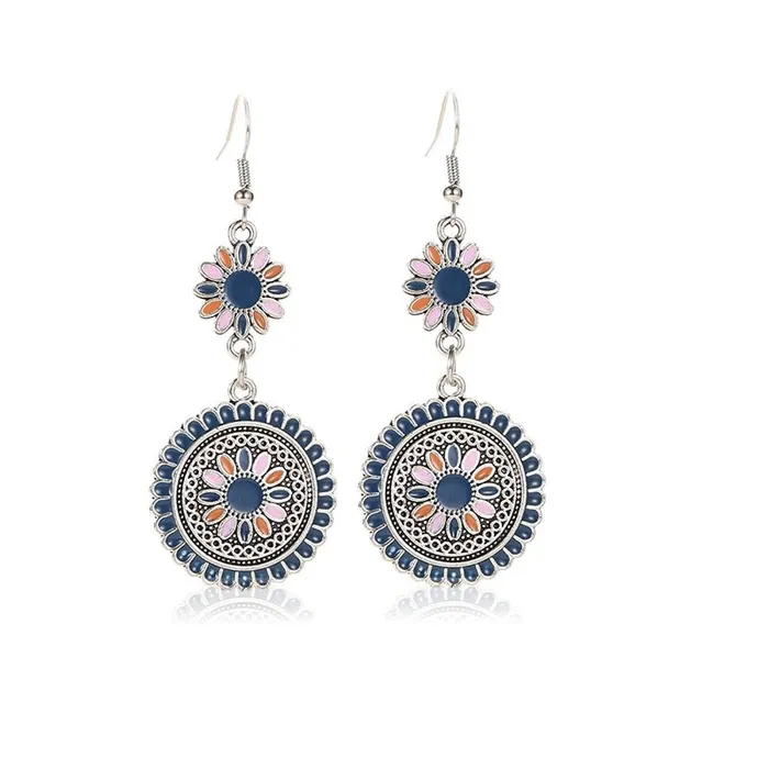 Ethnic Silver Drop Earrings For Women sparklingselections Earrings Ethnic Silver Drop Earrings For Women sparklingselections Earrings