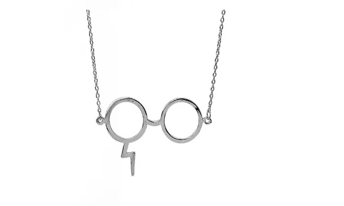 Fashion Silver Plated Glasses and Lightning Pendant Necklace sparklingselections Necklaces Fashion Silver Plated Glasses and Lightning Pendant Necklace sparklingselections Necklaces