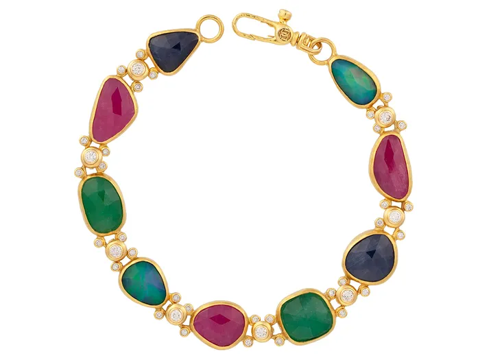 GG GOLD OOAK GURHAN Elements Gold MultiStone All Around SingleStrand Bracelet Mixed Amorphous Shapes Bracelets GG GOLD OOAK GURHAN Elements Gold MultiStone All Around SingleStrand Bracelet Mixed Amorphous Shapes Bracelets