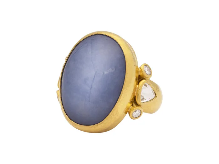 GG GOLD OOAK GURHAN Rune Gold Chalcedony Cocktail Ring 25x19mm Oval Rings GG GOLD OOAK GURHAN Rune Gold Chalcedony Cocktail Ring 25x19mm Oval Rings