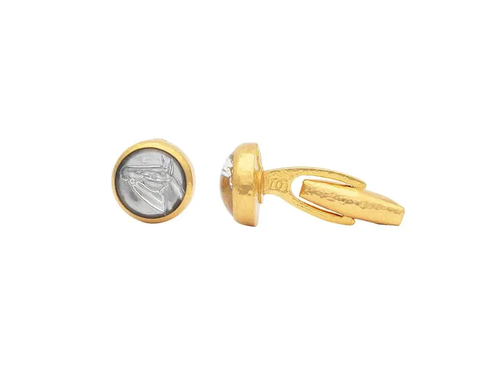 GG GOLD OOAK PreStyled Sets GURHAN Mens Gold Crystal Intaglio Cufflinks 135mm Round GG GOLD OOAK PreStyled Sets GURHAN Mens Gold Crystal Intaglio Cufflinks 135mm Round