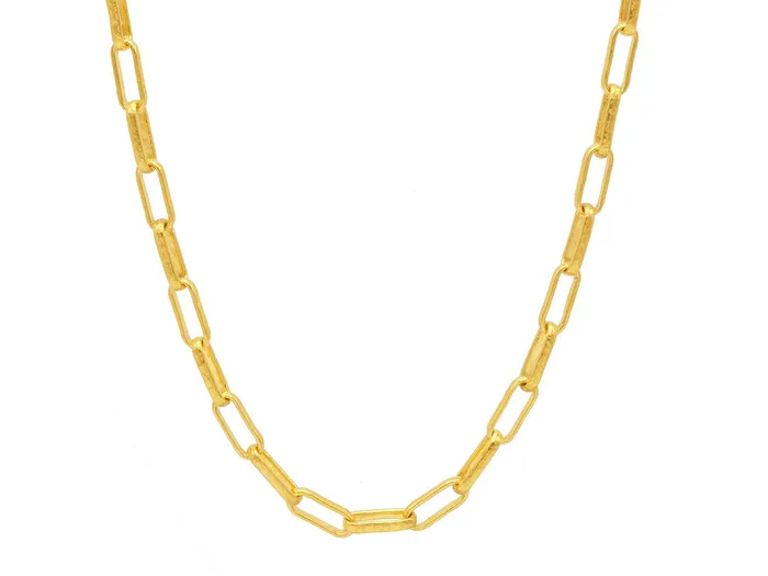 GG GOLD TRAD Necklaces GURHAN Hoopla Gold Link Short Necklace 6mm Oval Links GG GOLD TRAD Necklaces GURHAN Hoopla Gold Link Short Necklace 6mm Oval Links