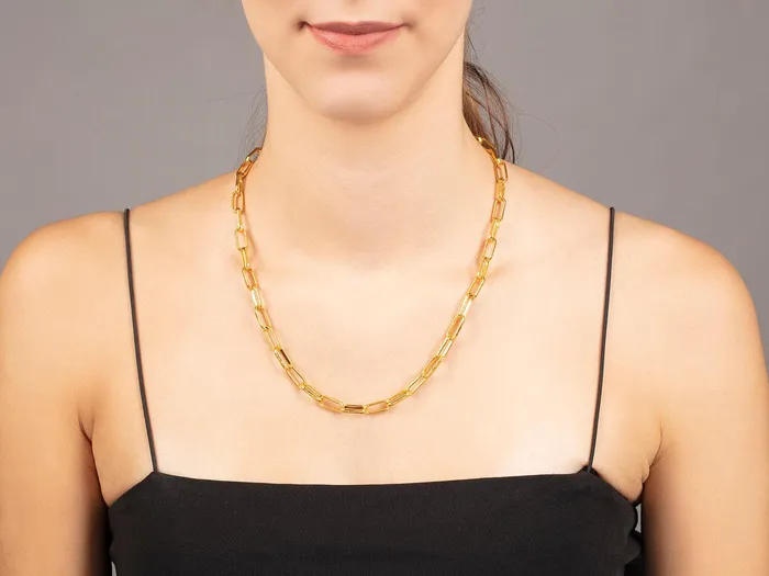 GG GOLD TRAD Necklaces GURHAN Hoopla Gold Link Short Necklace 6mm Oval Links GG GOLD TRAD Necklaces GURHAN Hoopla Gold Link Short Necklace 6mm Oval Links