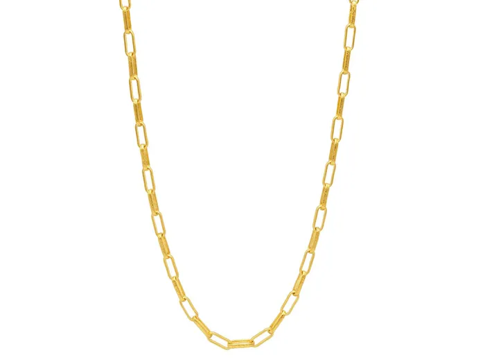 GG GOLD TRAD Necklaces GURHAN Hoopla Gold Link Short Necklace 6mm Oval Links GG GOLD TRAD Necklaces GURHAN Hoopla Gold Link Short Necklace 6mm Oval Links