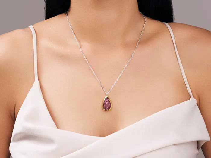 GG SILVER CLR Necklaces GURHAN Galapagos Sterling Silver Ruby Pendant Necklace 20x13mm Carved Teardrop Gold Accents GG SILVER CLR Necklaces GURHAN Galapagos Sterling Silver Ruby Pendant Necklace 20x13mm Carved Teardrop Gold Accents