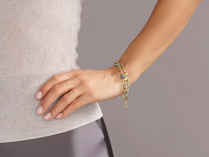 GURHAN Rain Gold MultiStone Beaded MultiStrand Bracelet TripleStrand GG GOLD CLS Bracelets GURHAN Rain Gold MultiStone Beaded MultiStrand Bracelet TripleStrand GG GOLD CLS Bracelets