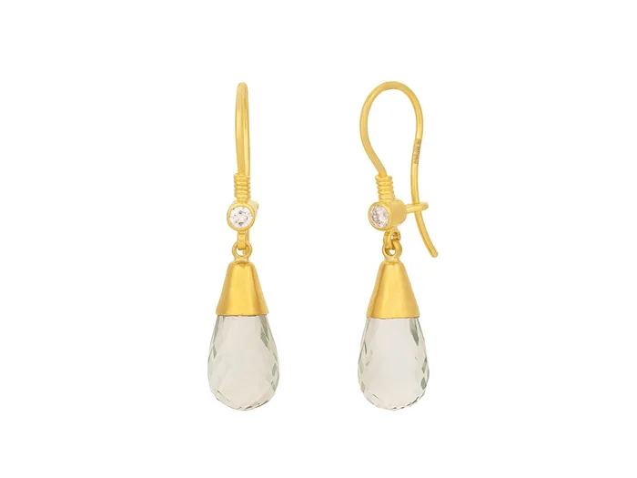 GURHAN Spell Gold Amethyst Single Drop Earrings 16x8mm Teardrop on Wire Hook GG GOLD OOAK Earrings GURHAN Spell Gold Amethyst Single Drop Earrings 16x8mm Teardrop on Wire Hook GG GOLD OOAK Earrings