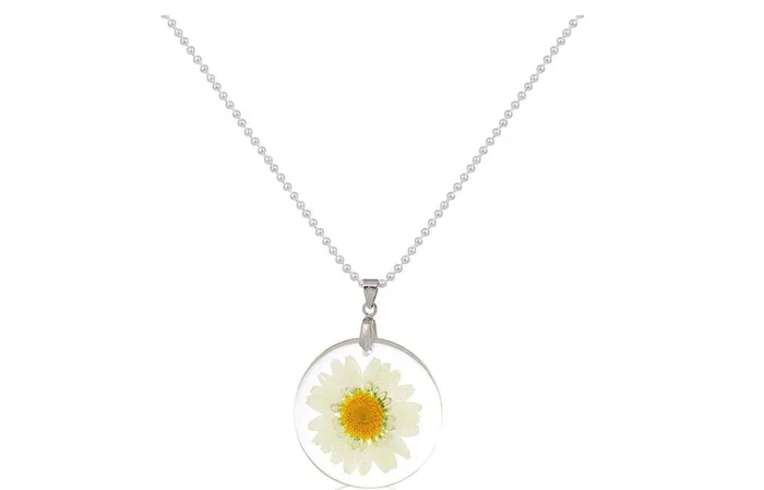 Handmade Transparent Resin Dried Flower Pendant Necklace sparklingselections Necklaces Handmade Transparent Resin Dried Flower Pendant Necklace sparklingselections Necklaces